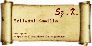 Szilvási Kamilla névjegykártya